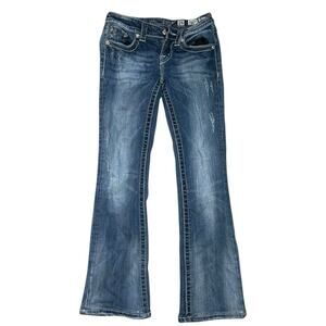Miss Me Jeans Boot Women Size 26 Rhinestone Blue